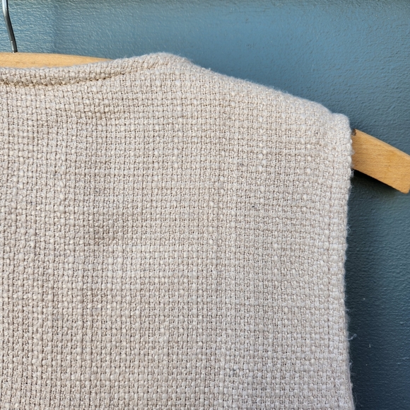 Ethereal Los Angeles Cream Textured Open Front Vest - Size Small - Picture 8 of 9